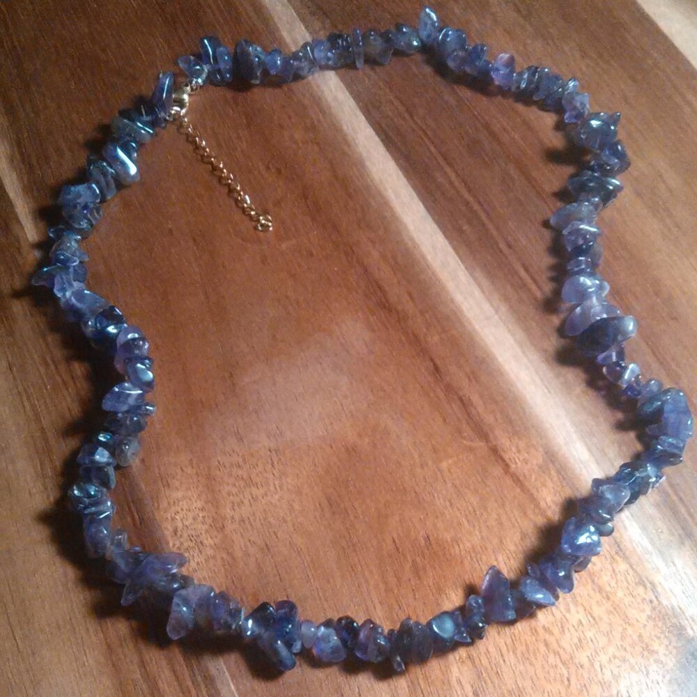 Amethyst Chips Goldtone Necklace (18 to 20 Inch)